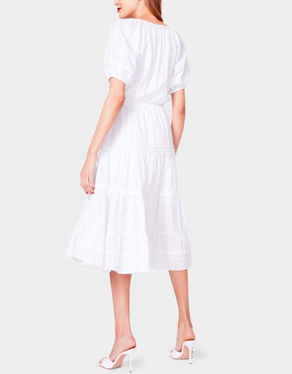 SPECTATOR PUFF SLEEVE MIDI DRESS WHITE | RE:LUV - Image 4