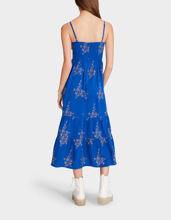 VINTAGE FLORAL BUSTIER MIDI DRESS BLUE | RE:LUV - Image 5