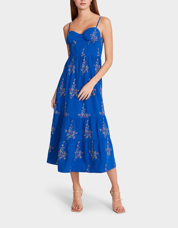 VINTAGE FLORAL BUSTIER MIDI DRESS BLUE | RE:LUV - Image 2