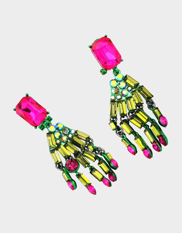 RICH WITCH DROP EARRINGS GREEN - Image 2