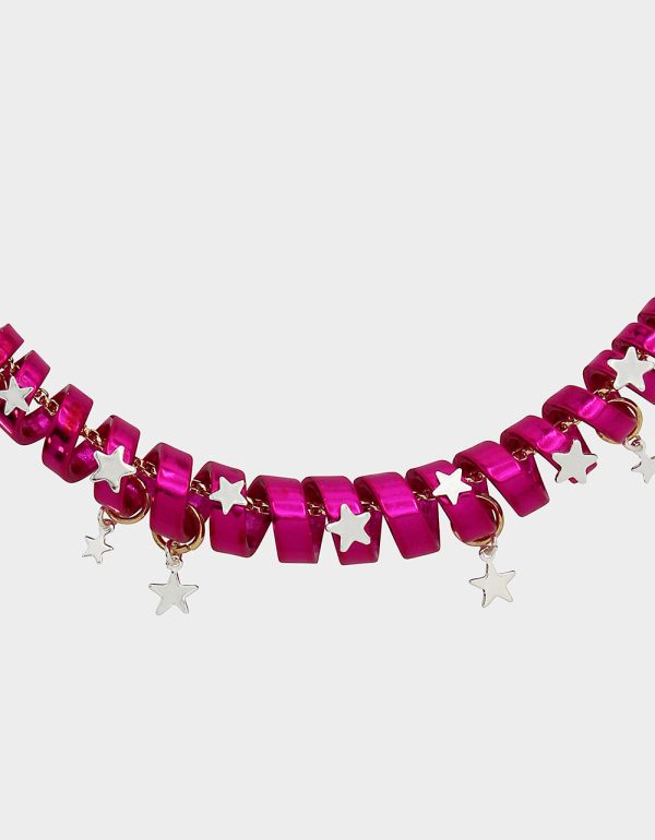 BETSEYS HOLIDAY COIL NECKLACE PINK - Image 3