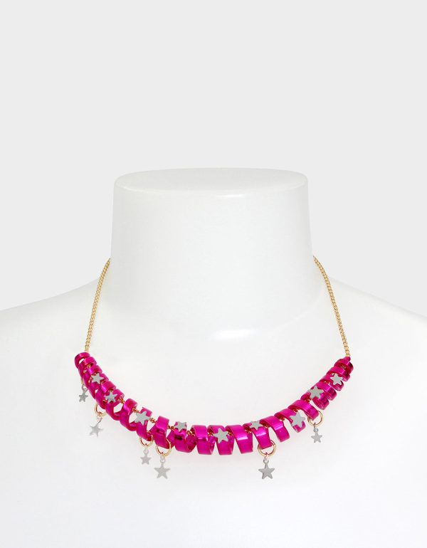 BETSEYS HOLIDAY COIL NECKLACE PINK - Image 4