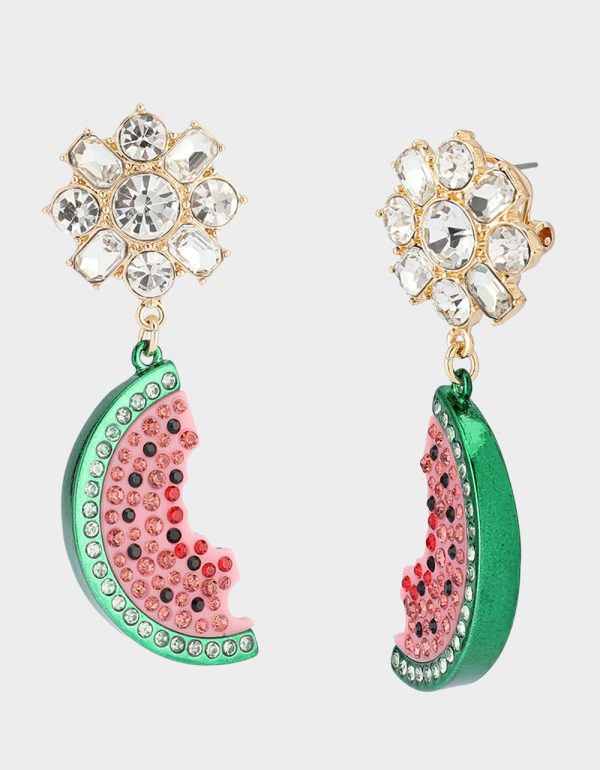 BETSEYS BACKYARD WATERMELON DROP EARRINGS PINK