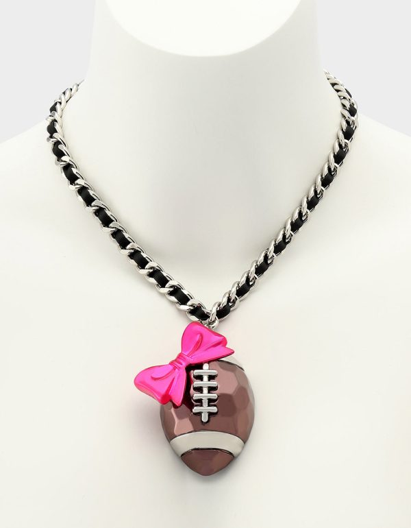 RIBBON FOOTBALL PENDANT PINK - Image 5