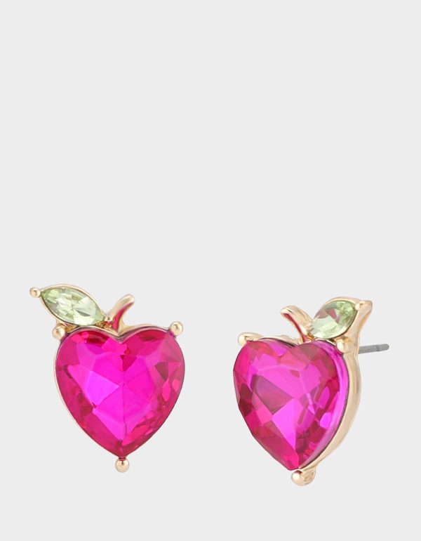APPLE STUD EARRING PINK DIAMOND