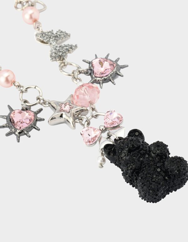 BEAR CHARM FRONTAL NECKLACE MULTI - Image 3