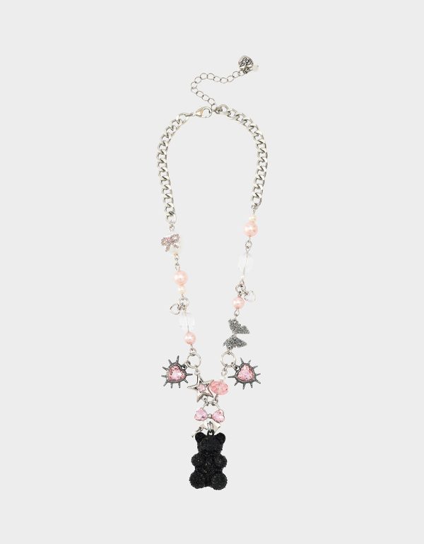 BEAR CHARM FRONTAL NECKLACE MULTI