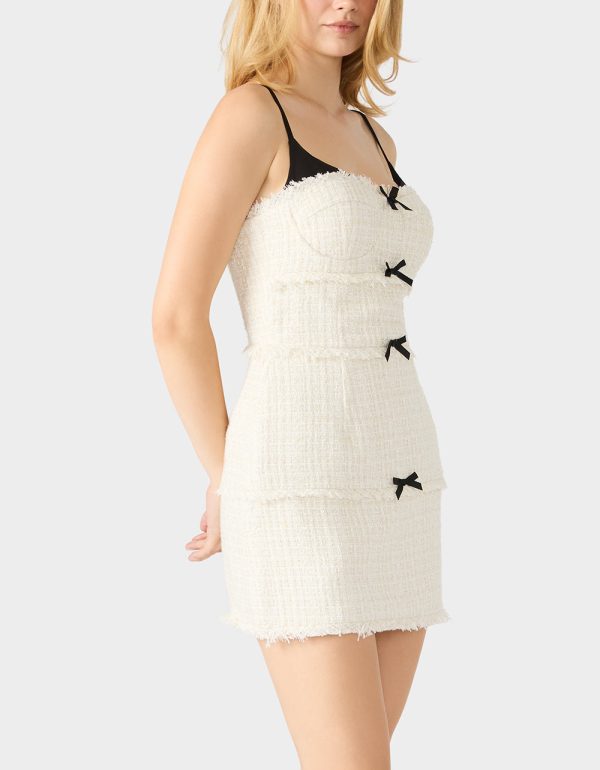 TWEED COMBO DRESS OFF WHITE - Image 3
