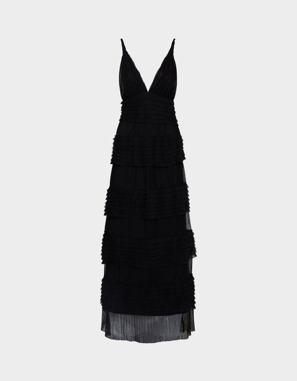 TIERED TULLE GOWN BLACK - Image 13