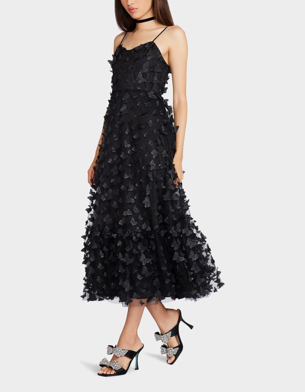 BETSEYS BUTTERFLY MAXI DRESS BLACK - Image 6