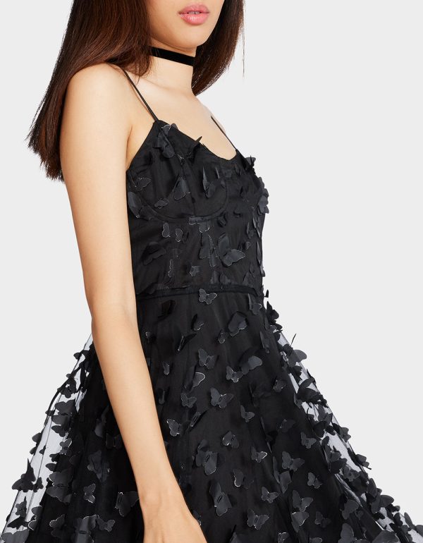 BETSEYS BUTTERFLY MAXI DRESS BLACK - Image 2