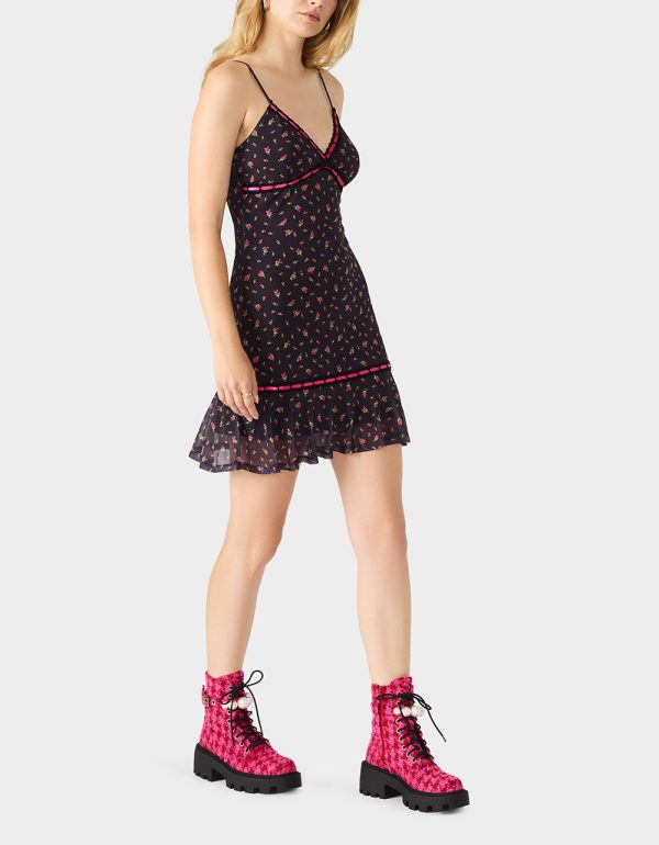 BETSEY'S ARCHIVE ROSEBUD SLIP DRESS BLACK - Image 2