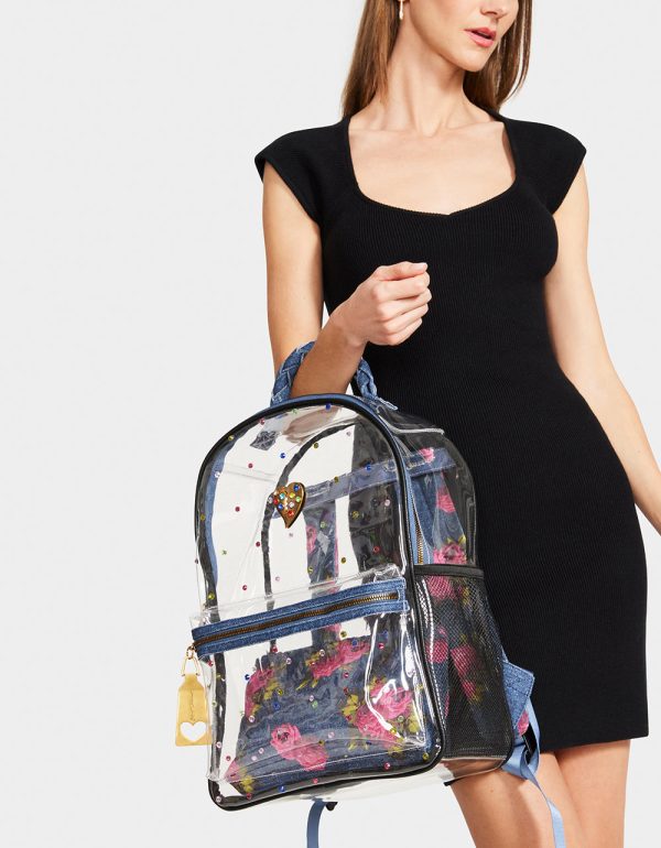 LARGE CLEAR BACKPACK DENIM - Image 3