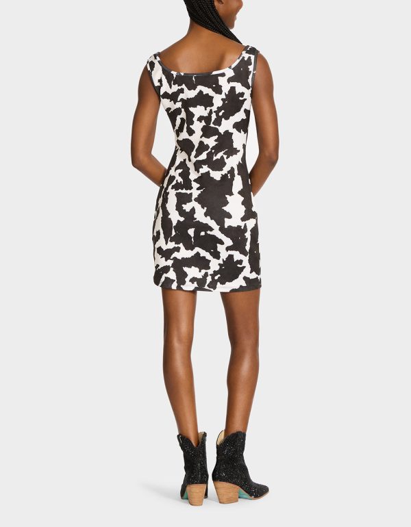 BETSEY COW PRINT DRESS BLACK/WHITE - Image 4