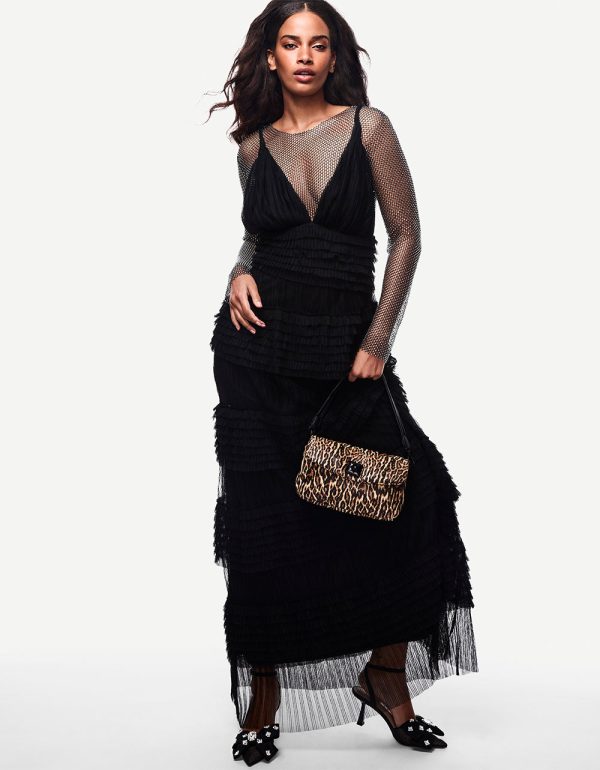 TIERED TULLE GOWN BLACK - Image 2