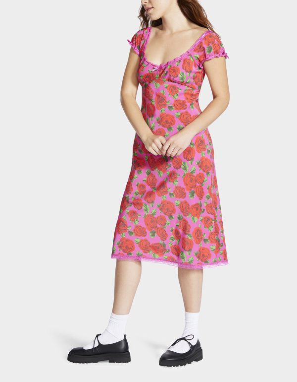 MALIBU MIDI DRESS RASPBERRY - Image 6
