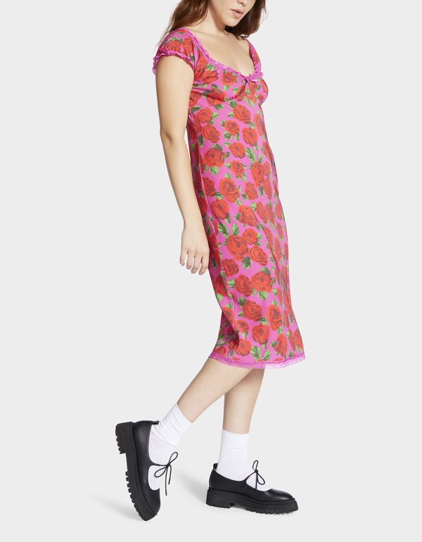 MALIBU MIDI DRESS RASPBERRY - Image 4