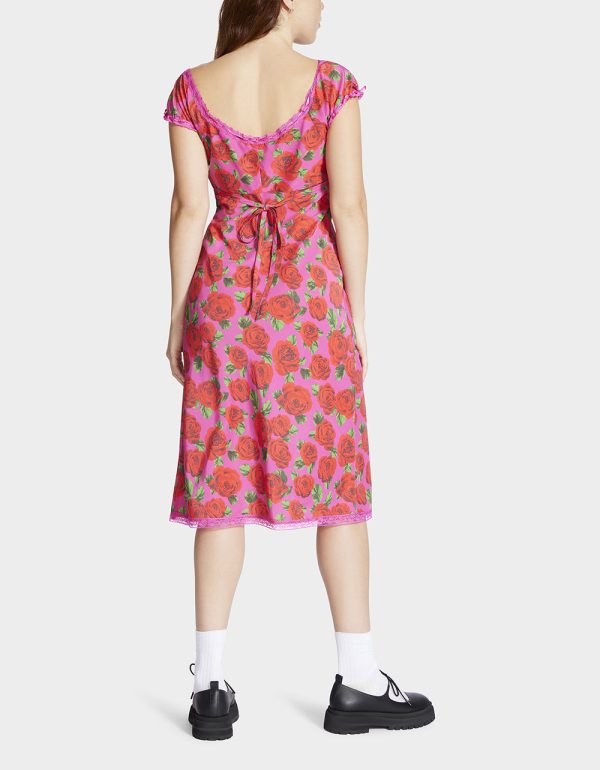MALIBU MIDI DRESS RASPBERRY - Image 3