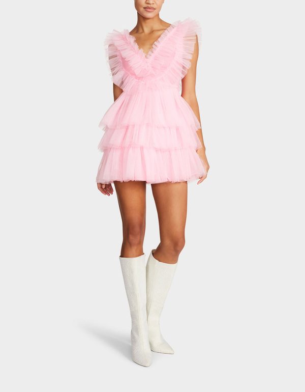 SHOW OFF TIERED TULLE DRESS PINK - Image 4