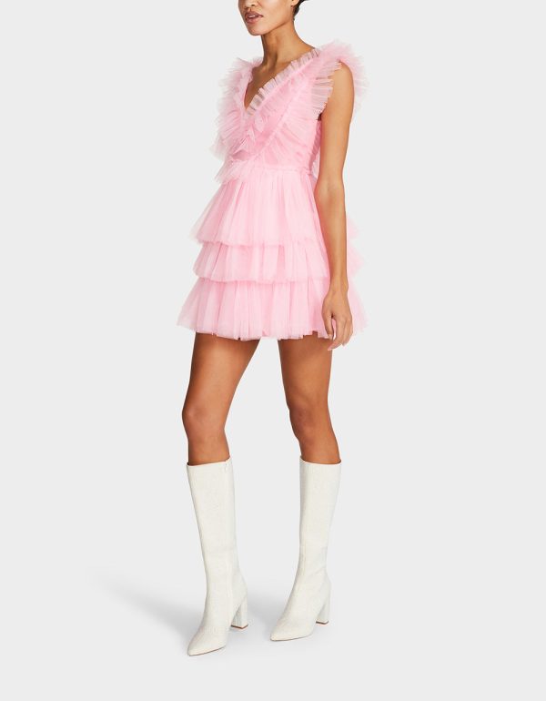 SHOW OFF TIERED TULLE DRESS PINK - Image 5