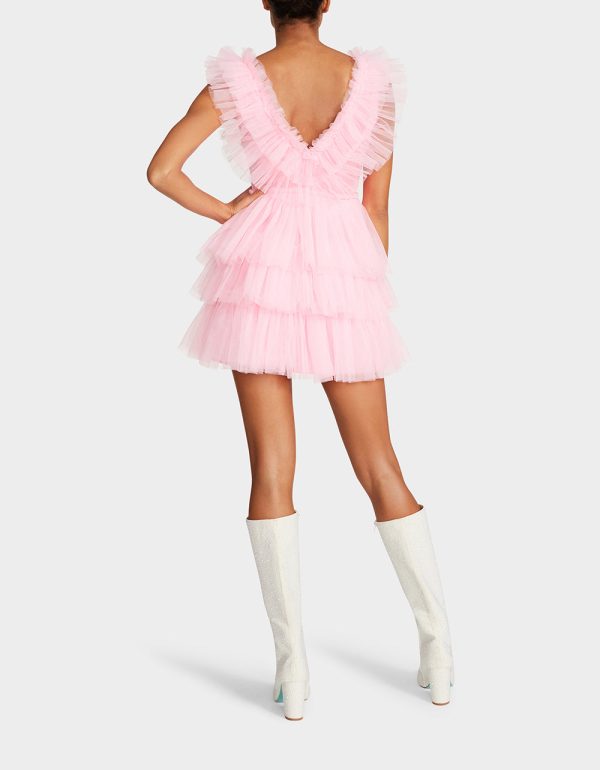 SHOW OFF TIERED TULLE DRESS PINK - Image 3