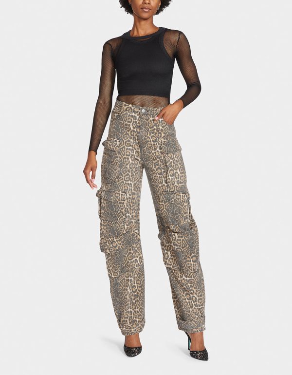 JINNEL BARREL CARGO PANTS LEOPARD