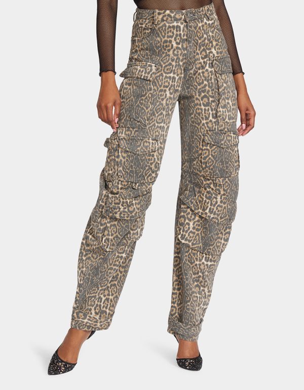 JINNEL BARREL CARGO PANTS LEOPARD - Image 5