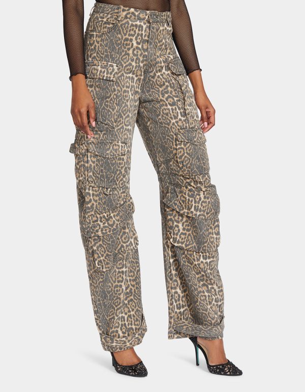 JINNEL BARREL CARGO PANTS LEOPARD - Image 4