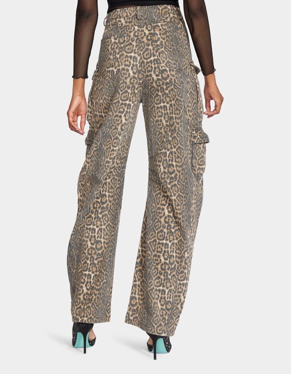 JINNEL BARREL CARGO PANTS LEOPARD - Image 3