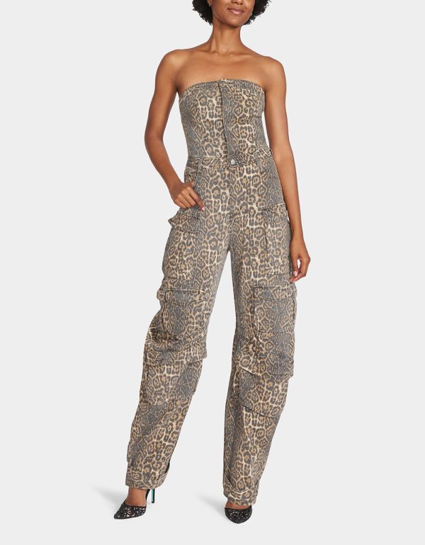 GINA CARGO JUMPSUIT LEOPARD