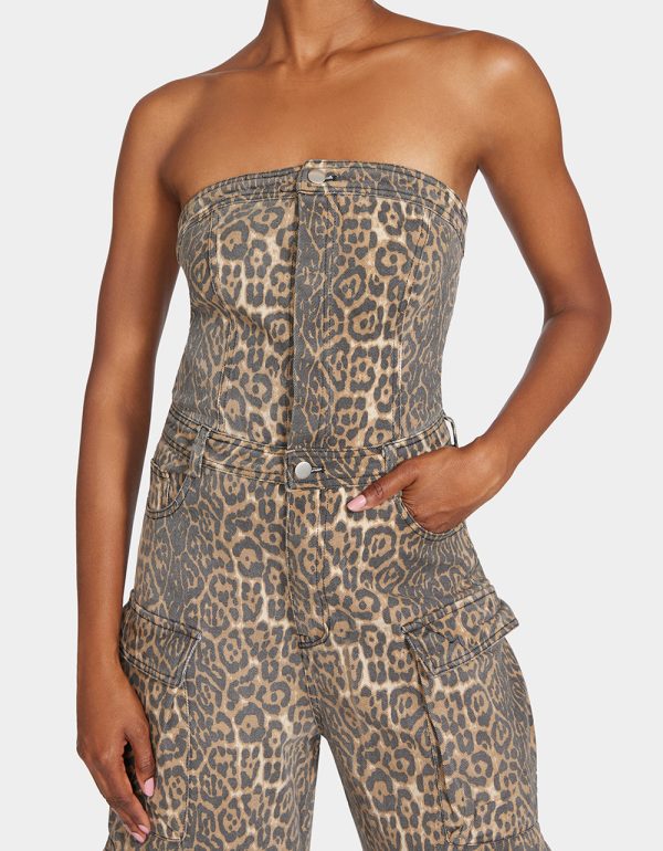 GINA CARGO JUMPSUIT LEOPARD - Image 3