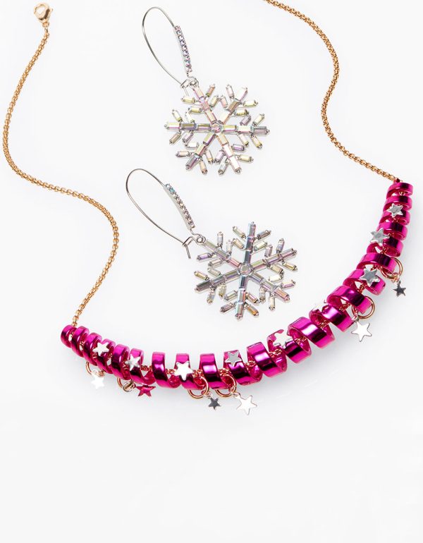 BETSEYS HOLIDAY COIL NECKLACE PINK - Image 2