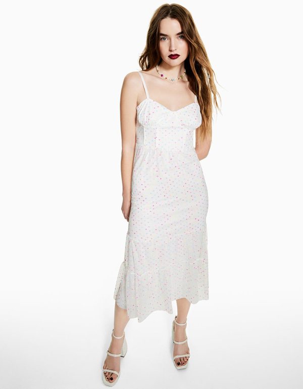 GARDEN VIBES CORSET MIDI DRESS WHITE MULTI - Image 5