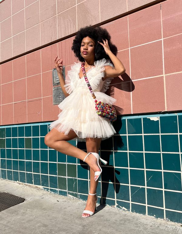 BETSEYS TIERED TULLE DRESS CREAM - Image 14