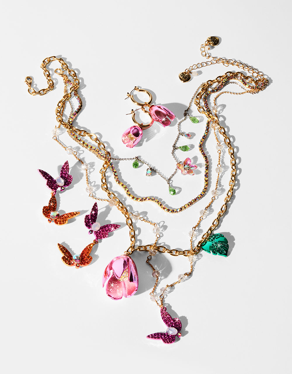 GARDEN GLAM DRAGONFLY ILLUSION NECKLACE PINK - Image 4