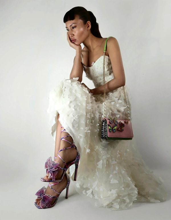 BETSEYS BUTTERFLY MAXI DRESS CREAM - Image 2